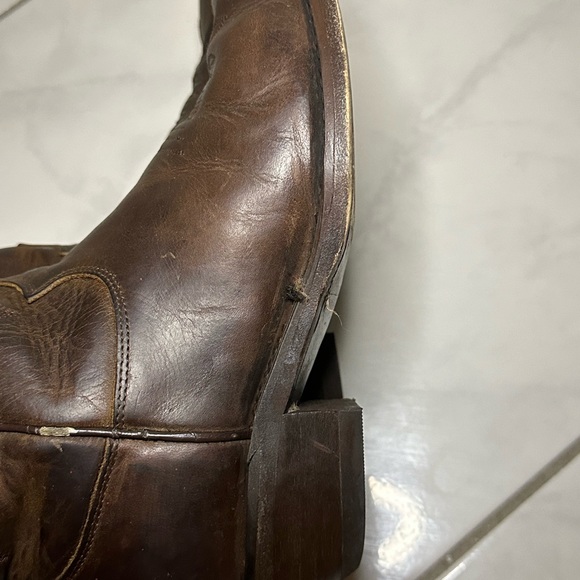 Justin’s Cowboy Boots 8C Style 4935 Pointed Toes 13.5” Brown Pointed Toe - Picture 10 of 12